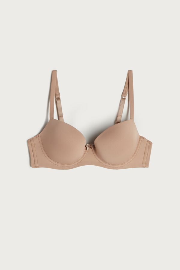 Intimssimi Sofia Microfiber Padded Balconette Bra Natural | GILUC68574