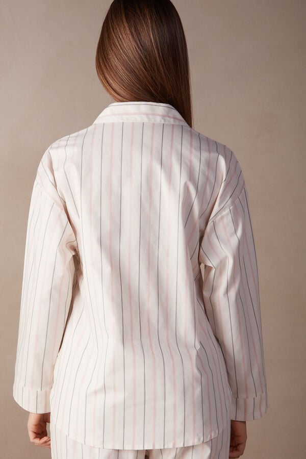 Intimssimi Soft Spring Long Sleeve Button-Up Shirt White | ILNEJ92397