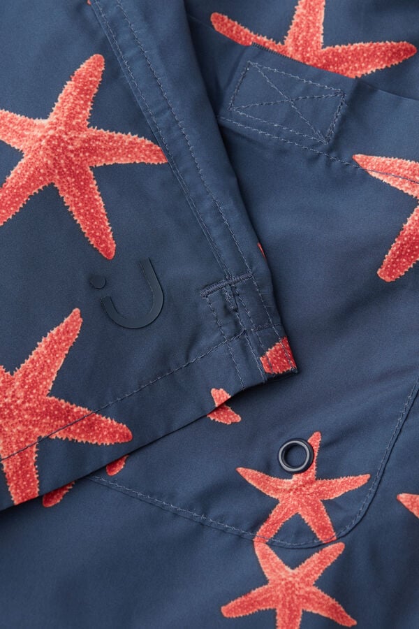 Intimssimi Starfish Print Swim Trunks Blue | DILKV64887