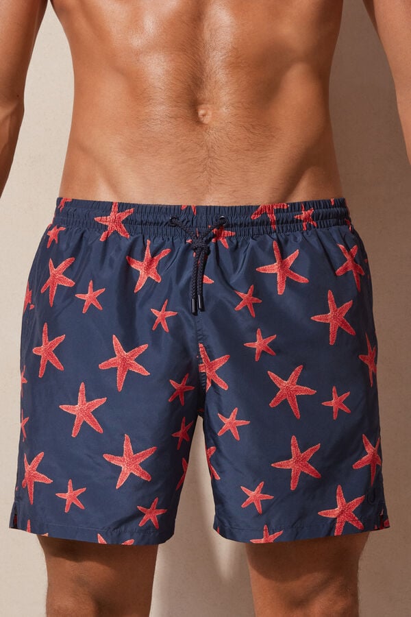 Intimssimi Starfish Print Swim Trunks Blue | DILKV64887