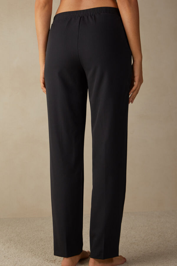 Intimssimi Straight Cut Pants with Pockets Black | ILQAV32528