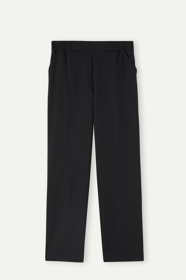 Intimssimi Straight Cut Pants with Pockets Black | ILQAV32528