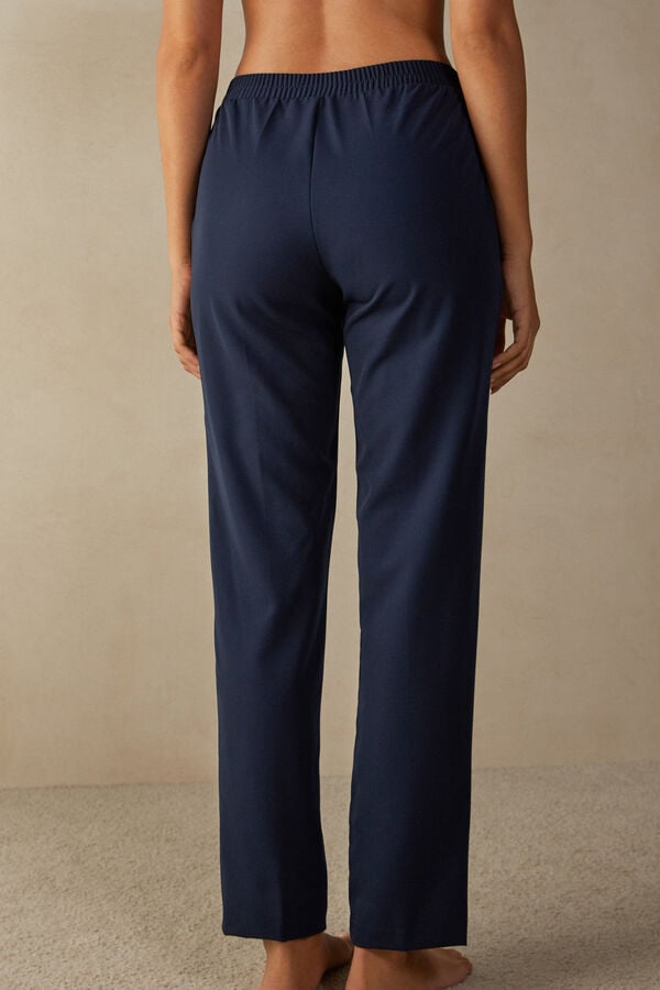 Intimssimi Straight Cut Pants with Pockets Blue | UILND53123