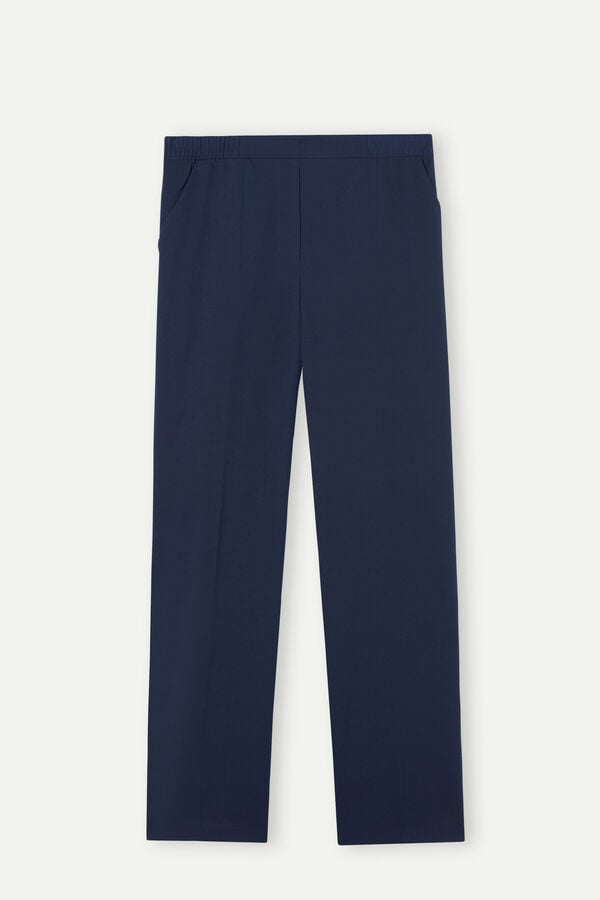 Intimssimi Straight Cut Pants with Pockets Blue | UILND53123