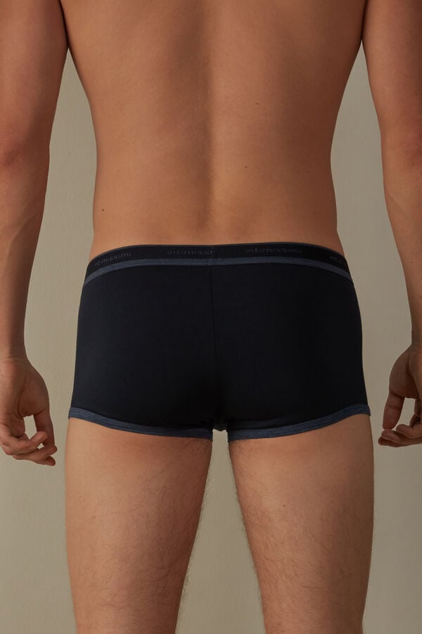 Intimssimi Stretch Supima® Cotton Boxer Shorts with Logo Detail Blue | FILHY60435