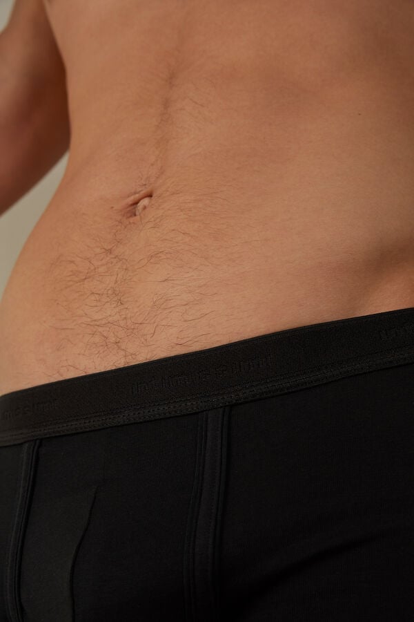 Intimssimi Stretch Supima® Cotton Boxer Shorts with Logo Detail Black | FILUI33554