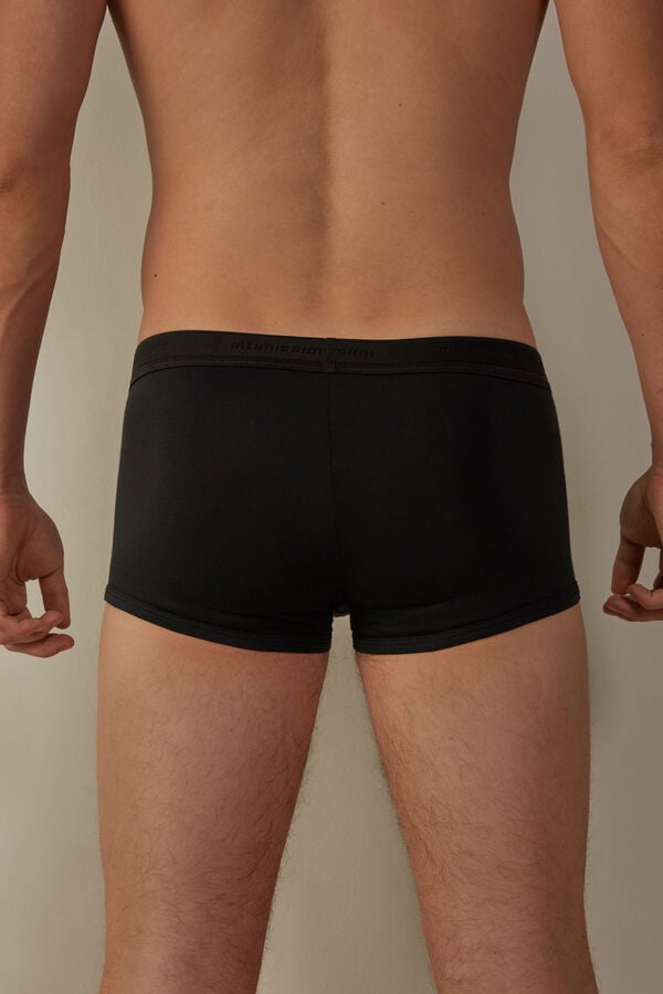 Intimssimi Stretch Supima® Cotton Boxer Shorts with Logo Detail Black | FILUI33554