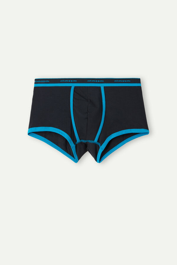 Intimssimi Stretch Supima® Cotton Boxer Shorts with Logo Detail Black | ILCIF52580