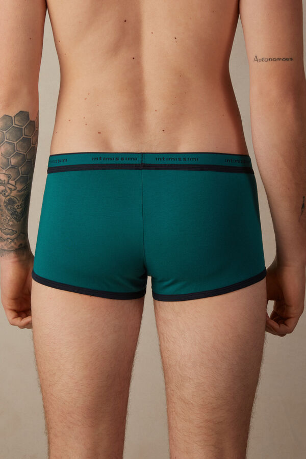 Intimssimi Stretch Supima® Cotton Boxer Shorts with Logo Detail Green | TILWZ53473