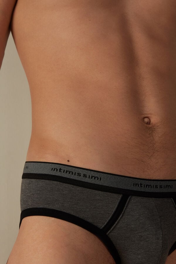 Intimssimi Stretch Supima® Cotton Brief with Logo Detail Black | BILSD58442