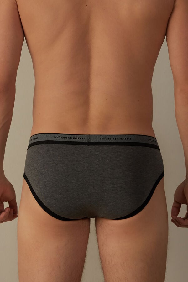 Intimssimi Stretch Supima® Cotton Brief with Logo Detail Black | BILSD58442