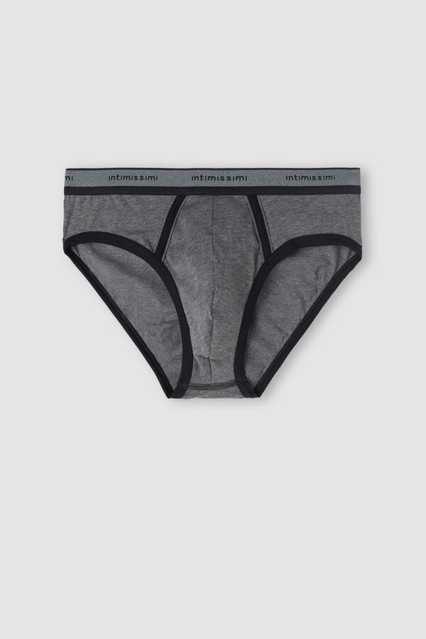 Intimssimi Stretch Supima® Cotton Brief with Logo Detail Black | BILSD58442