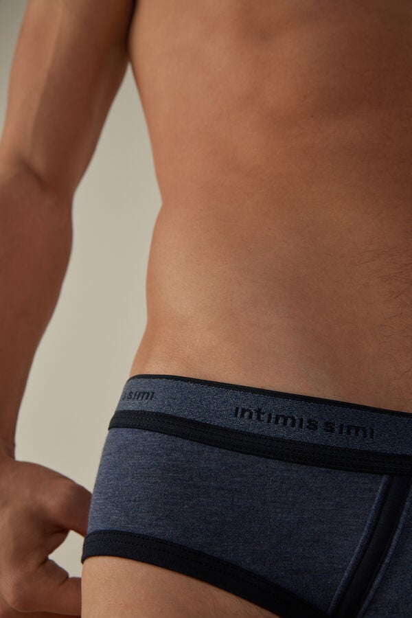 Intimssimi Stretch Supima® Cotton Brief with Logo Detail Blue | FILHY13923