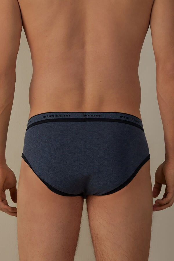 Intimssimi Stretch Supima® Cotton Brief with Logo Detail Blue | FILHY13923