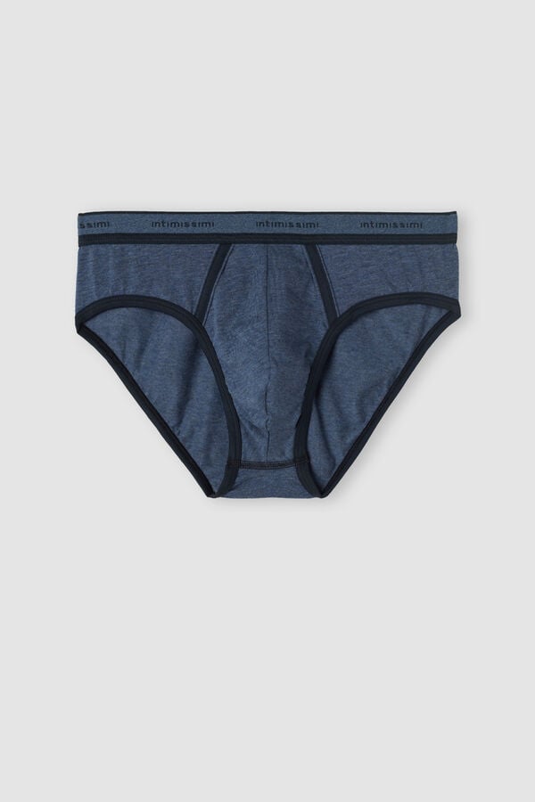 Intimssimi Stretch Supima® Cotton Brief with Logo Detail Blue | FILHY13923