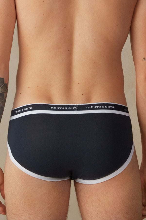 Intimssimi Stretch Supima® Cotton Brief with Logo Detail Blue | FILUI24737