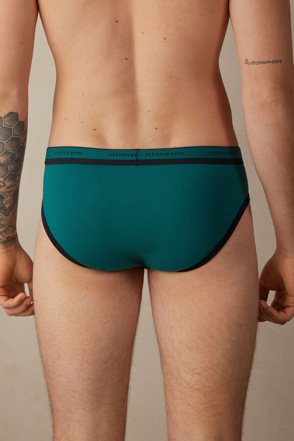 Intimssimi Stretch Supima® Cotton Brief with Logo Detail Green | GILEC40447