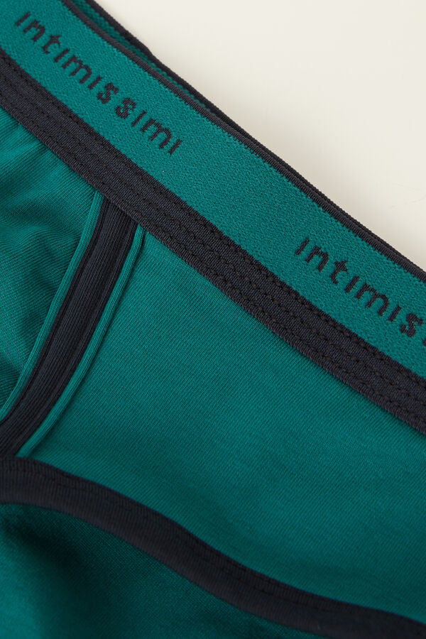 Intimssimi Stretch Supima® Cotton Brief with Logo Detail Green | ILDYB38395