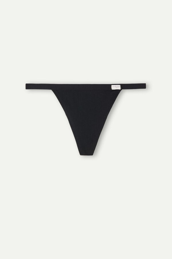 Intimssimi String Thong in Cotton Black | QILUV55194