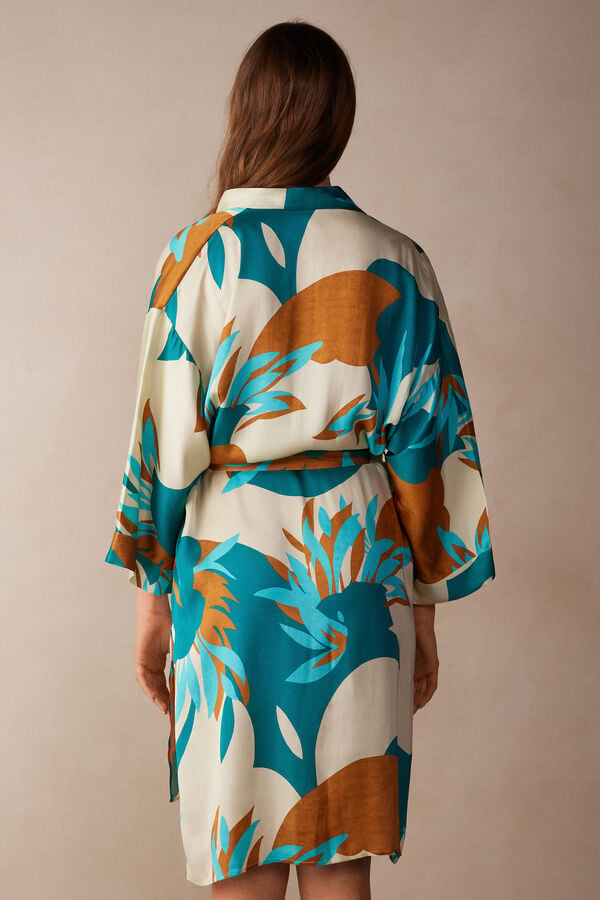 Intimssimi Summer Vibes Viscose Satin Kimono Multicolor | ILQAV76409