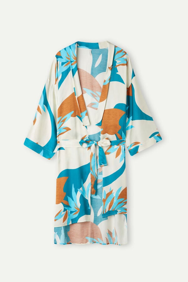 Intimssimi Summer Vibes Viscose Satin Kimono Multicolor | ILQAV76409