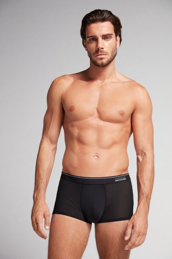 Intimssimi Super Fresh Micro-mesh Boxers Black | ILJVR11899