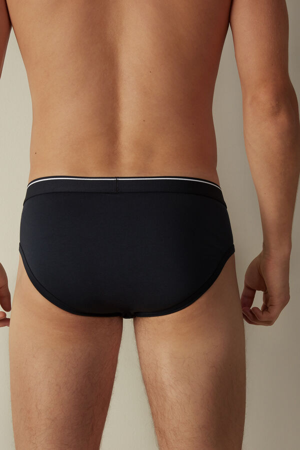 Intimssimi Supima Cotton Briefs with Visible Elastic Blue | ILDFL19327