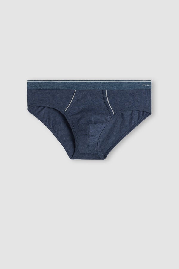 Intimssimi Supima Cotton Briefs with Visible Elastic Blue | XILGW85498