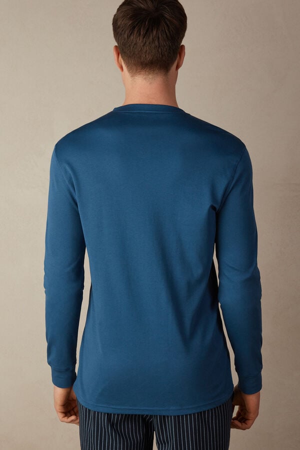 Intimssimi Supima Interlock Long-Sleeve Top Blue | ILNZX54390