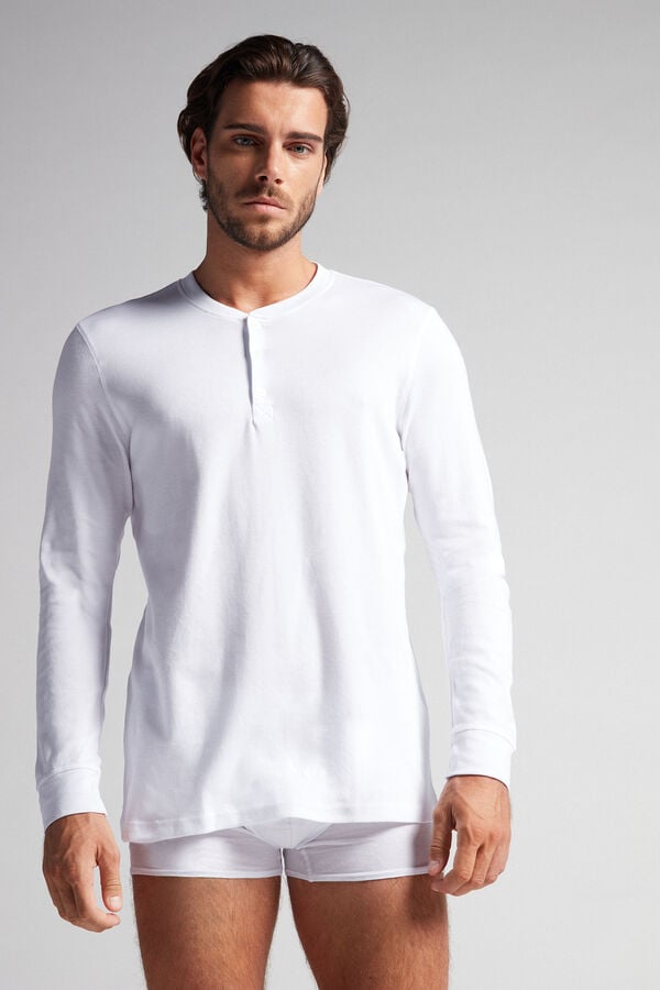 Intimssimi Supima Interlock Long-Sleeve Top White | MILHR11881