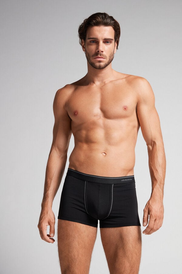 Intimssimi Supima® Cotton Boxers Black | BILSD66444