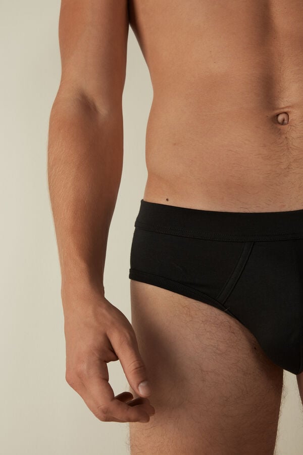 Intimssimi Supima® Cotton Briefs Black | ILEGJ49626