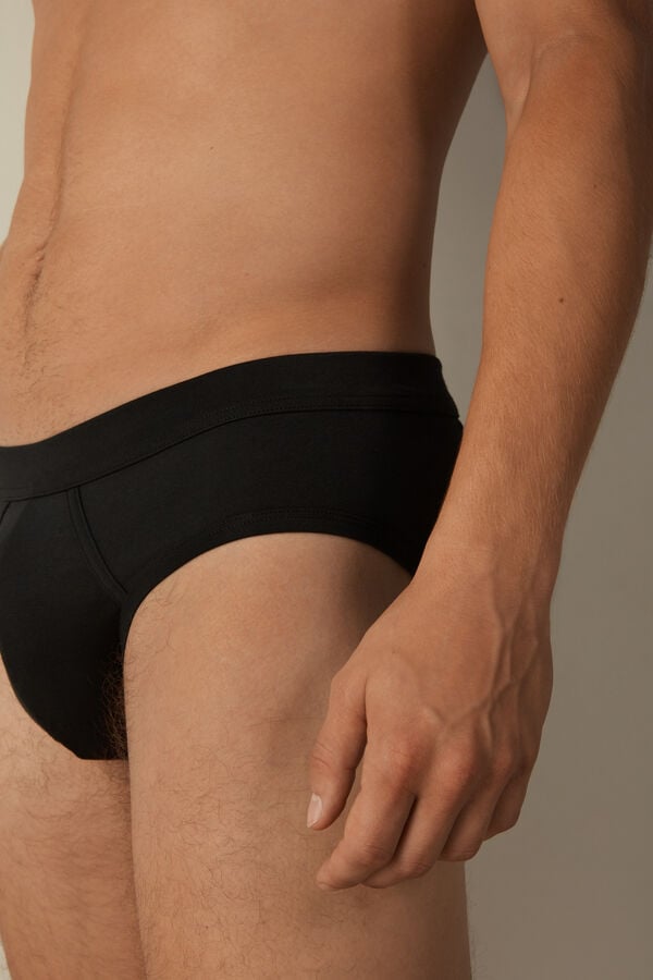 Intimssimi Supima® Cotton Briefs Black | ILEGJ49626