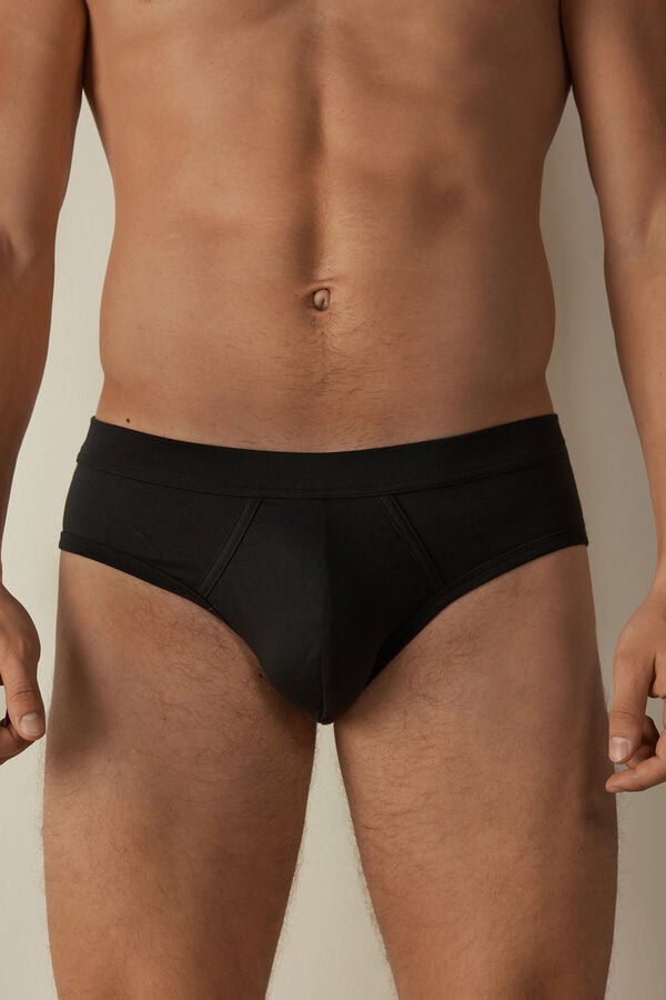 Intimssimi Supima® Cotton Briefs Black | ILEGJ49626