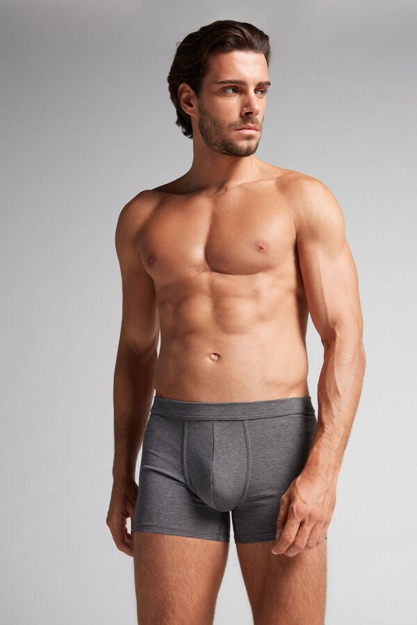 Intimssimi Supima® Cotton Loose Fit Boxers Dark Grey | EILHC11310