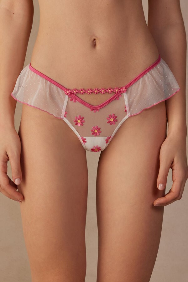 Intimssimi Sweet Like Daisies ‘80s Style Brazilian White | TILWZ61370