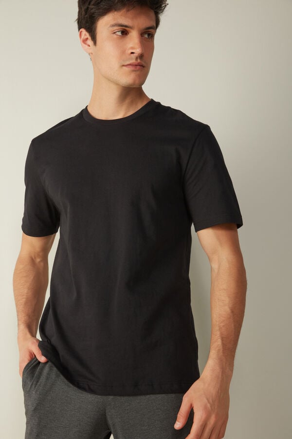 Intimssimi T-shirt in Cotton Jersey Black | AILWC77480