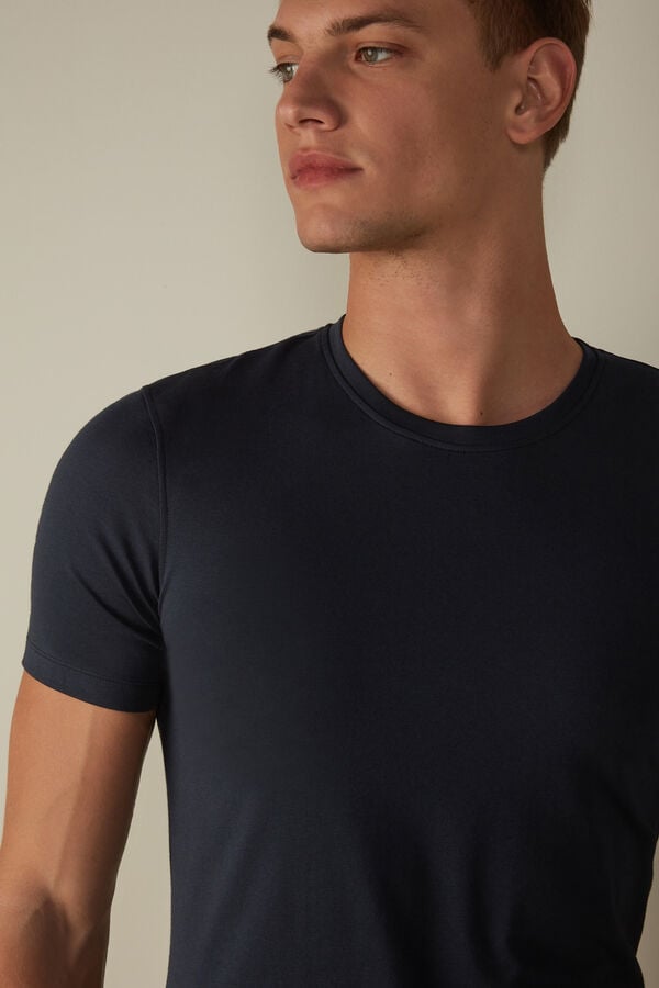 Intimssimi T-shirt in Stretch Supima® Cotton Blue | BILSO24219