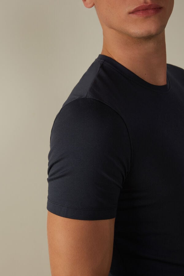 Intimssimi T-shirt in Stretch Supima® Cotton Blue | BILSO24219