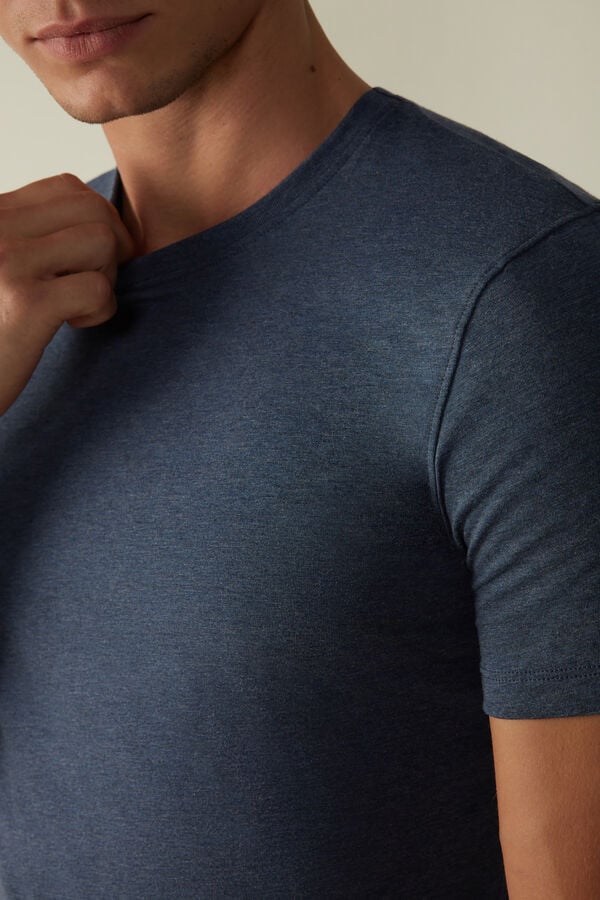 Intimssimi T-shirt in Stretch Supima® Cotton Blue | ILCVG41701