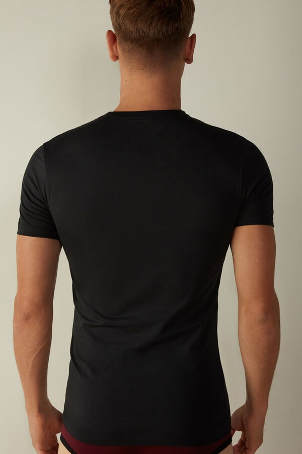 Intimssimi T-shirt in Stretch Supima® Cotton Black | ILJVR82372