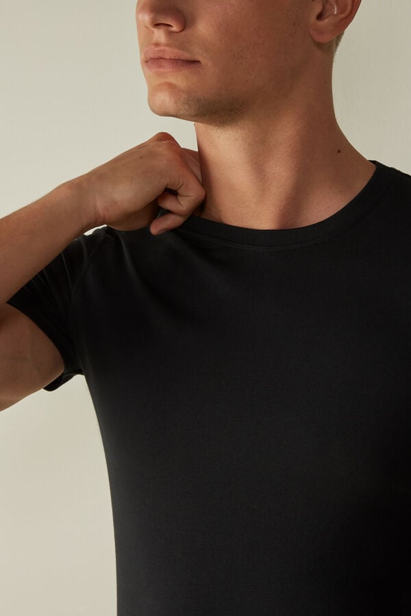 Intimssimi T-shirt in Stretch Supima® Cotton Black | ILXBR91526