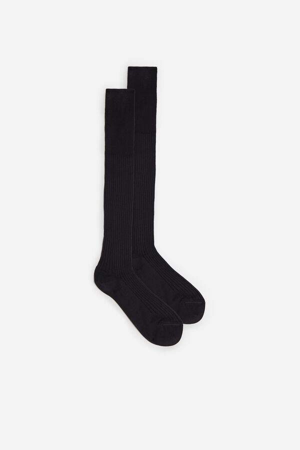 Intimssimi Tall Ribbed Egyptian Cotton Socks Grey | XILGW11902