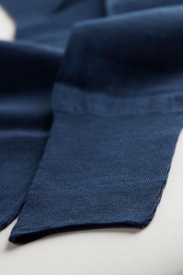 Intimssimi Tall Sateen Egyptian Cotton Socks Blue | GILUC35545