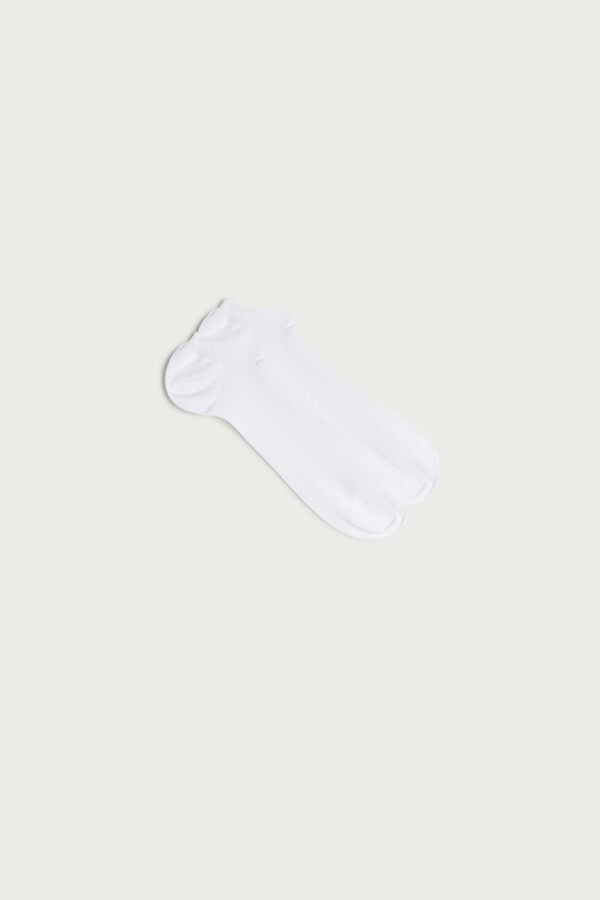 Intimssimi Tartan Cotton Ribbed Trainer Socks White | DILKV71518