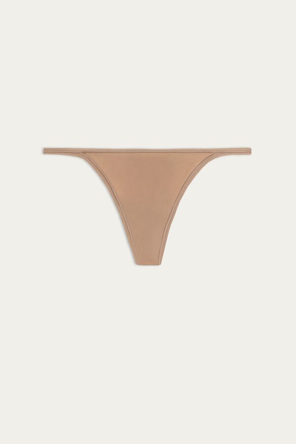 Intimssimi Thong with Ultralight Microfiber Straps Natural | TILPQ34447