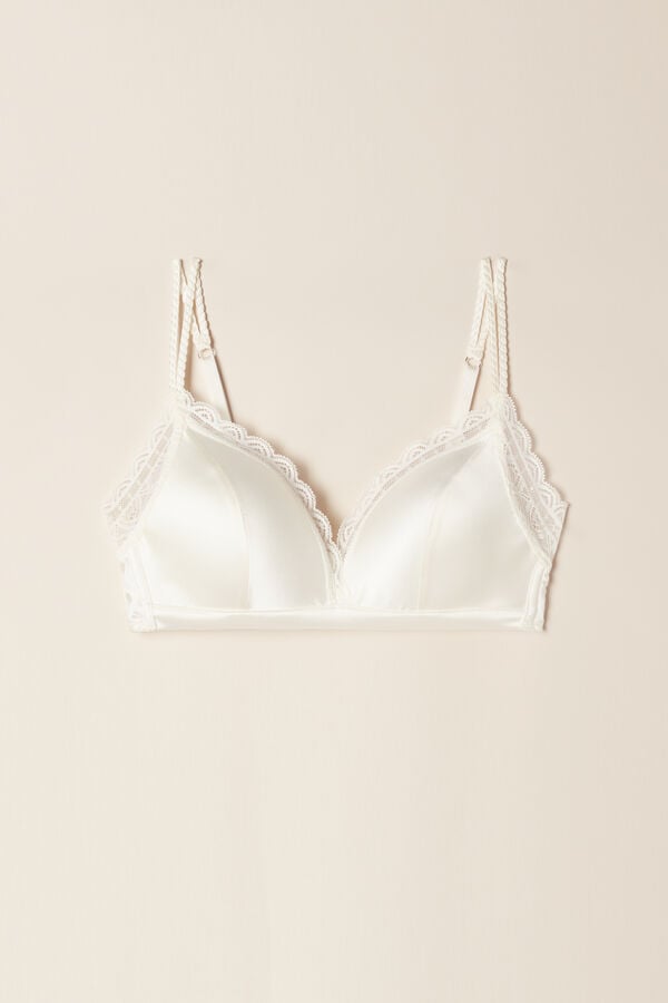 Intimssimi Tiziana Silk and Lace Triangle Bra White | MILFT31883