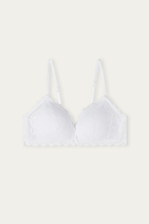 Intimssimi Tiziana Triangle Bra in Lace White | ZILMJ92468