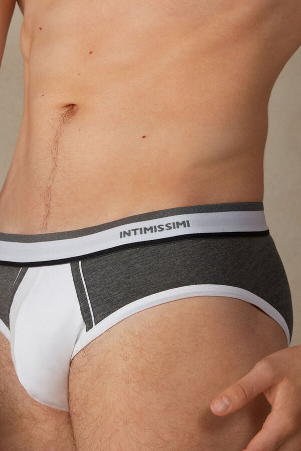 Intimssimi Two-Tone Stretch Supima® Cotton Briefs Grey | ILZDE33375