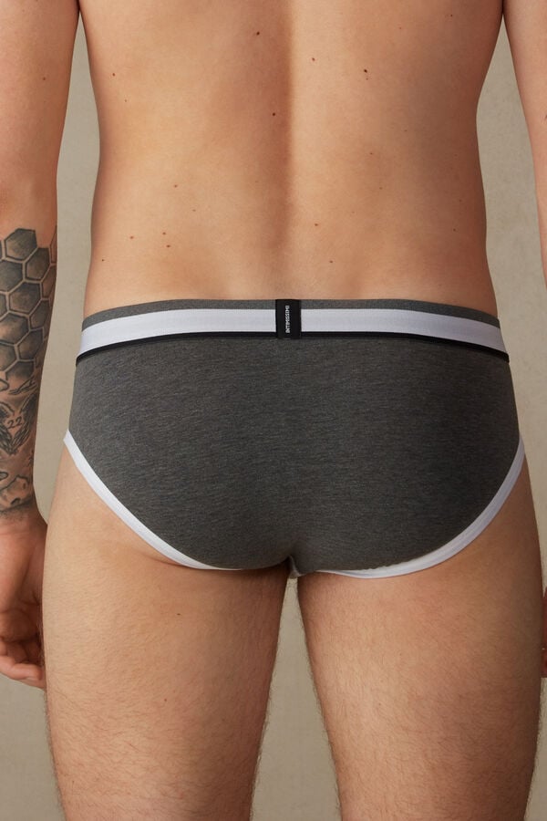 Intimssimi Two-Tone Stretch Supima® Cotton Briefs Grey | ILZDE33375